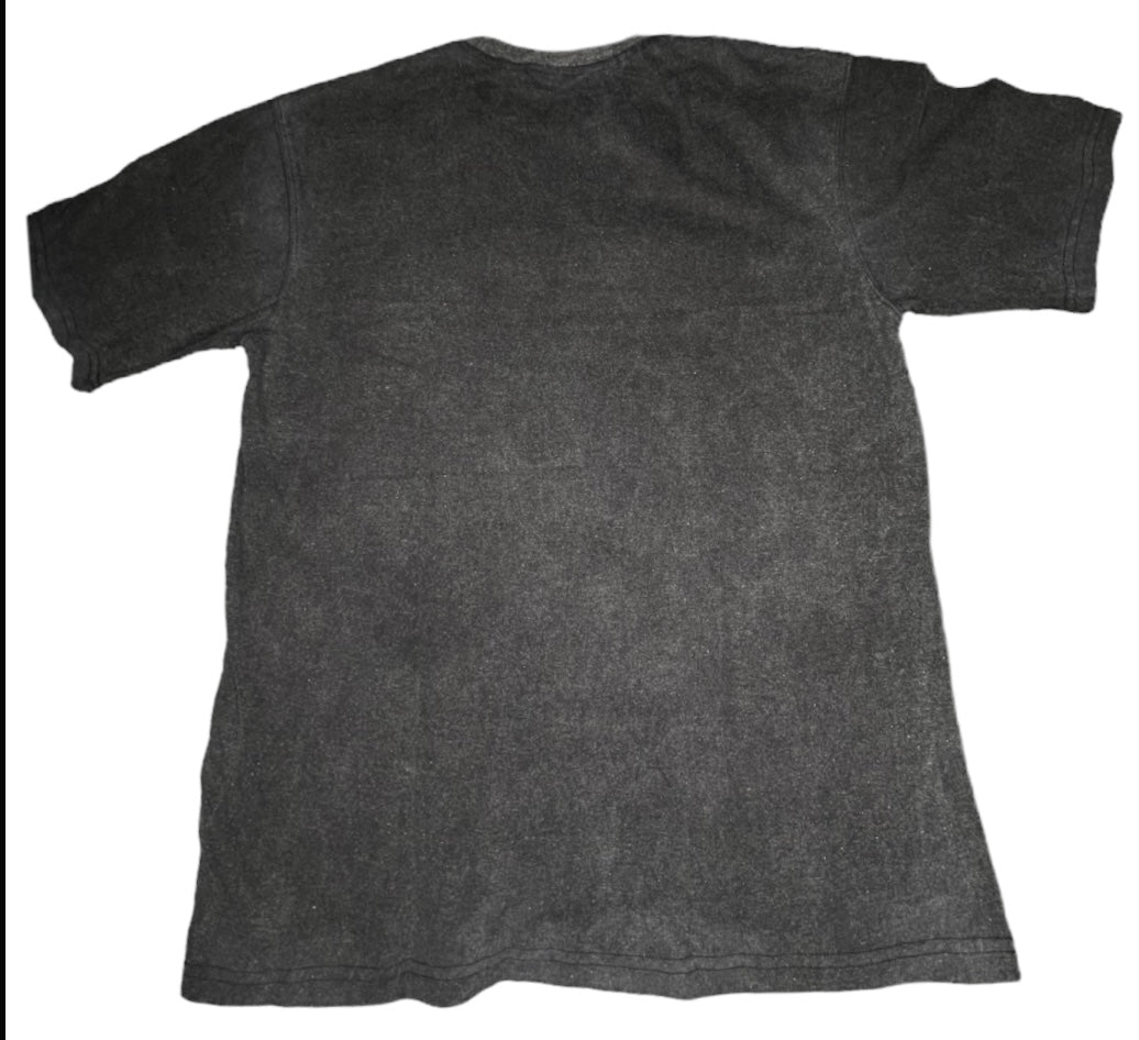 BLACK ACID WASHED T-SHIRT.