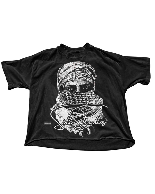 Black Keffiyeh Cropped T-Shirt