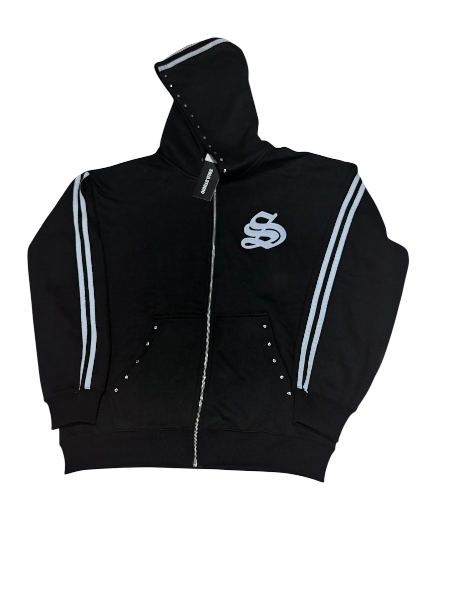 Black Rhinestone Zip Sweatsuit.